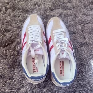 NWT Tretorn Rawlins 3 Retro Tennis Sneakers Women Sz 8.5 Red White Blue USA 250